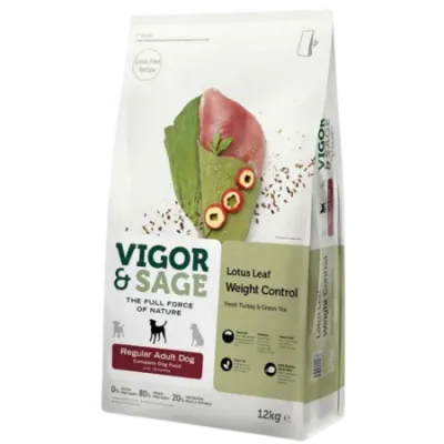 Vigor & Sage LOTUS LEAF WEIGHT CONTROL – Nourriture pour chien ADULTE 12kg