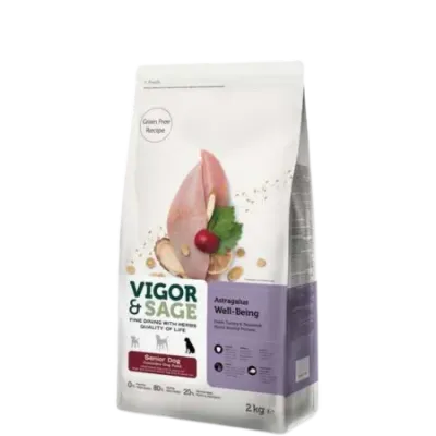 Vigor & Sage ASTRAGALUS WELL-BEING – Nourriture pour chiens SENIOR 2Kg