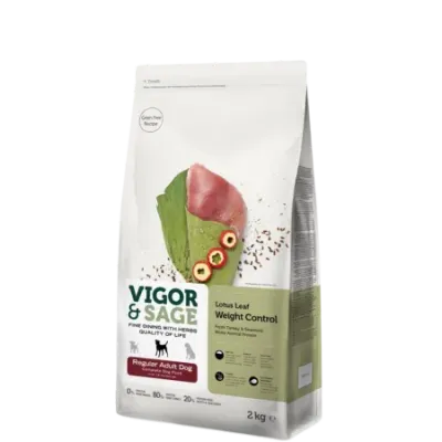 Vigor & Sage LOTUS LEAF WEIGHT CONTROL – Nourriture pour chien ADULTE 2kg