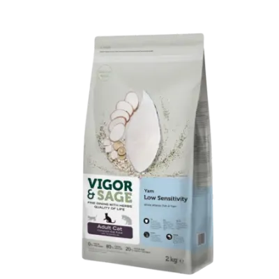 White Fish&Yam Low Sensitivity - Nourriture complète pour chats adultes 2kg